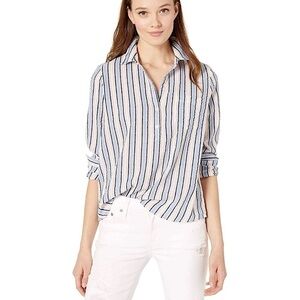 J. Crew Mercantile Seersucker Popover Top